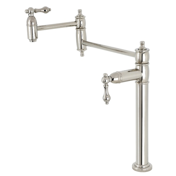 Deck Mount Pot Filler, Polished Nickel
